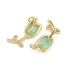 Brass Micro Pave Clear Cubic Zirconia Pendants KK-A269-39G-2