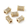 Brass Micro Pave Clear Cubic Zirconia Beads KK-E068-VB458-4