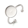 Non-Tarnish 304 Stainless Steel Open Cuff Ring Components X-STAS-I306-05C-P-2