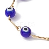 Lampwork Evil Eye Link Chain Bracelets BJEW-JB10045-03-3