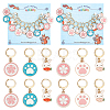 Alloy Enamel Sakura/Paw Print/Rabbit Pendant Locking Stitch Markers HJEW-PH01893-1