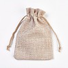 Polyester Imitation Burlap Packing Pouches X-ABAG-WH0008-03-2