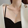 Clear Cubic Zirconia Swan Pendant Necklace JN1063A-7