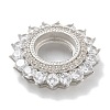 Rack Plating Brass Micro Pave Clear Cubic Zirconia Cabochon Connector Setttings KK-L224-027P-02-2