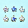 6Pcs 6 Colors Rack Plating Alloy with Rhinestone Pendants FIND-FS0002-54-8