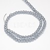 Electroplate Crystal Glass Round Beads Strands EGLA-F037-4mm-A07-3