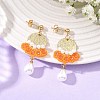 Brass Glass Seed Bead Chandelier Earrings EJEW-MZ00762-3