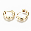 Brass Huggie Hoop Earrings X-KK-S356-151G-NF-2