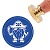 Brass Wax Seal Stamp with Handle AJEW-WH0184-0238-1