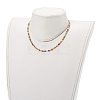 Round Transparent Frosted Glass Seed Beaded Necklaces NJEW-JN03362-05-5