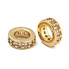 Rack Plating Brass Micro Pave Clear Cubic Zirconia Beads KK-U030-32G-08-1