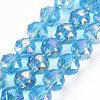 Transparent Electroplate Glass Beads Strands EGLA-T020-10-A-2