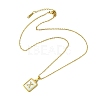 Ion Plating(IP) Rectangle with Initial Letter 304 Stainless Steel Pendant Necklace NJEW-R265-04G-X-3