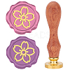 Brass Wax Seal Stamps with Wood Handle AJEW-WH0412-0085-1