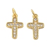 Brass Micro Pave Cubic Zirconia Pendants KK-C092-21C-G-1