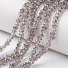 Electroplate Transparent Glass Beads Strands EGLA-A034-T4mm-S19-1