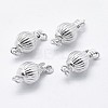 Anti-Tarnish Rhodium Plated 925 Sterling Silver Box Clasps STER-F037-012P-1