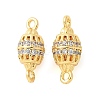 Brass Micro Pave Cubic Zirconia Connector Charms KK-U056-25G-1