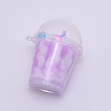 Resin Bubble Tea Pendants RESI-WH0011-06B-2