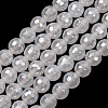 Electroplated Natural Agate Beads Strands G-B191-A07-6mm-20-2