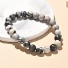 Natural Netstone Bead Stretch Bracelets X-BJEW-K212-B-021-6
