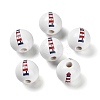 Natural Wood European Beads WOOD-S059-01F-1