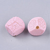 Spray Painted Crackle Acrylic Beads CACR-R016-01C-2
