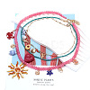 Alloy Enamel Sun Heart Starfish Shell Shape Pendant 3 Layer Necklaces for Women NJEW-F357-03KCG-2