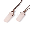 Natural Mixed Gemstone Nugget Pendant Necklace with Waxed Cord for Women NJEW-F306-01-2