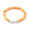 Polymer Clay Heishi Beads Stretch Bracelets BJEW-JB05711-3