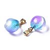 Two Tone Transparent Spray Painted Glass Pendants X-GLAA-N035-015-C06-3