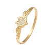 Halloween 304 Stainless Steel Crystal Rhinestone Heart Bat Open Hinged Bangles for Women SA-CBA7A40-06G-4