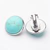 Synthetic Turquoise Brass Clip-on Earrings EJEW-A051-A014-2