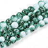 Transparent Baking Paint Glass Beads Strands DGLA-N009-8mm-06-2