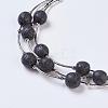 Waxed Cord Tiered Necklace NJEW-P185-A02-2