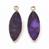 Edge Golden Plated Natural Amethyst Pendants G-T131-06D-2