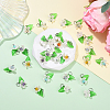 40Pcs 8 Colors Natural Mixed Gemstone & ABS Plastic Imitation Pearl & Acrylic Leaf Pendants PALLOY-YW00095-5