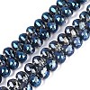 Electroplate Baking Paint Transparent Glass Beads Strands GL-N005-02A-C06-1