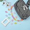 Opaque Spray Painted Acrylic Linking Rings OACR-S036-001B-I-2-6