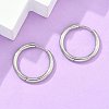 Tarnish Resistant 304 Stainless Steel Huggie Hoop Earrings EJEW-F111B-21mm-P-2