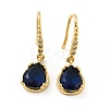 Dark Blue Cubic Zirconia Teardrop Dangle Earrings EJEW-C035-12G-1