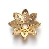 Brass Micro Pave Cubic Zirconia Bead Caps ZIRC-E158-12G-2