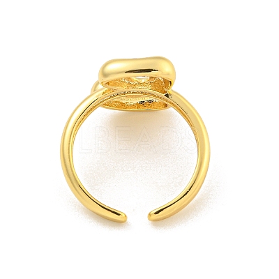 Brass Letter Open Cuff Rings for Women RJEW-G313-01B-G-1