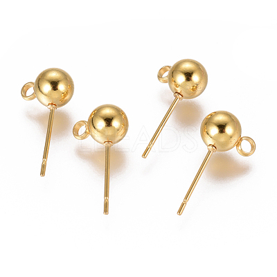 304 Stainless Steel Ear Stud Components STAS-F227-18D-G-1