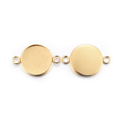 201 Stainless Steel Cabochon Connector Settings STAS-F191-15G-E-1