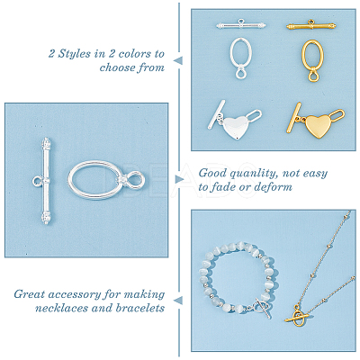 24 Sets 4 Styles Alloy Toggle Clasps FIND-FH0008-12-1