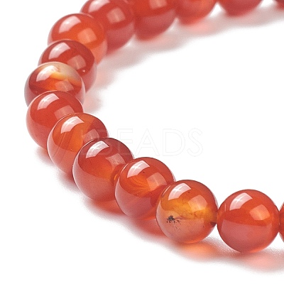 Natural Red Agate Beaded Stretch Bracelets BJEW-D446-B-26-1