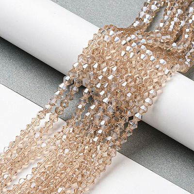 Transparent Electroplate Glass Beads Strands EGLA-A039-T4mm-A12-1