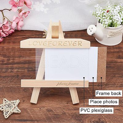2Sets 2 Styles Natural Wood Photo Frames DJEW-OC0001-06-1