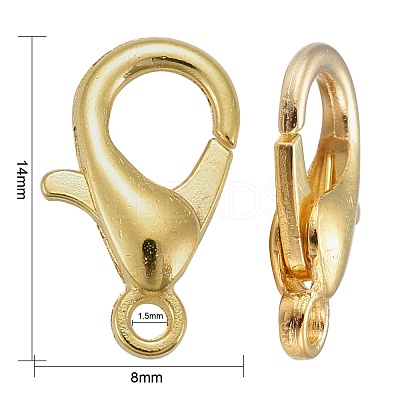 Zinc Alloy Jewelry Findings Golden Lobster Claw Clasps X-E105-G-1